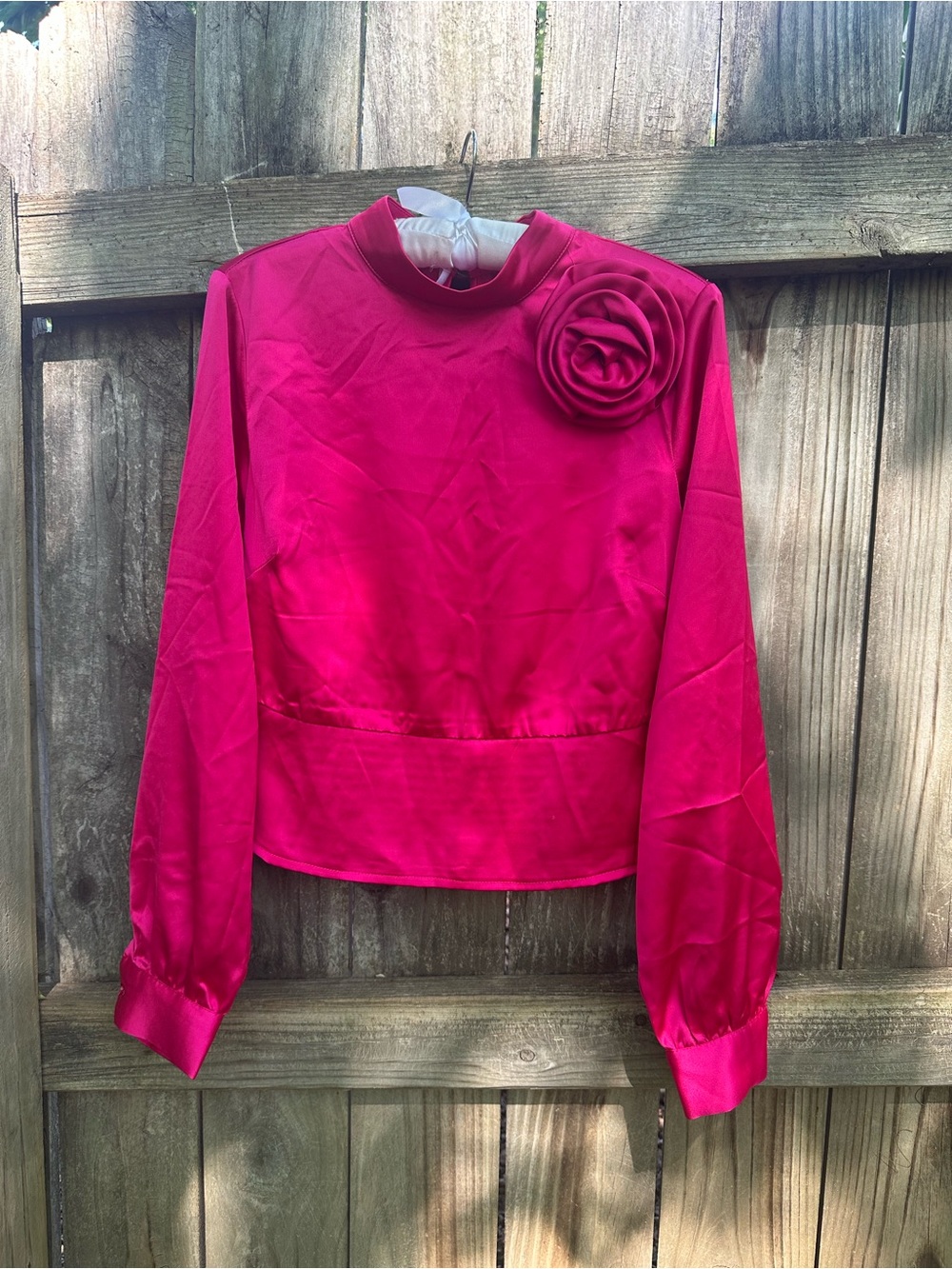 Cynthia Rowley bright pink blouse